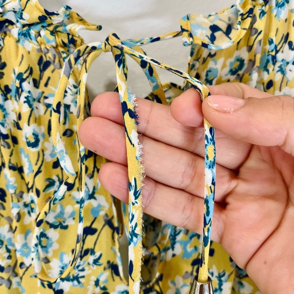 RAMY BROOK • Women’s Silk Yellow Blue Floral Mini Dress Small NWOT - Picture 10 of 11